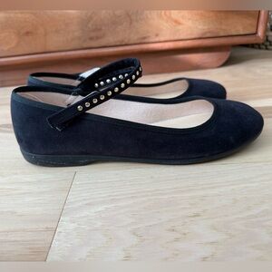 Childrenchic Stud Velvet Mary Jane Flats In Black Size 7